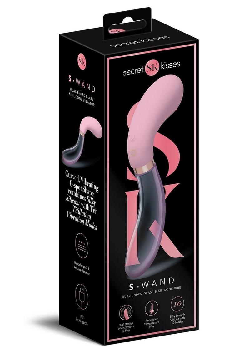 S-Shape Glass/Silicone Dual End Vibrator - ONE LEFT