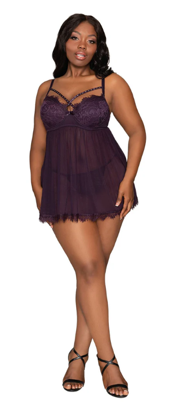 Plum Temptation Babydoll & G-String