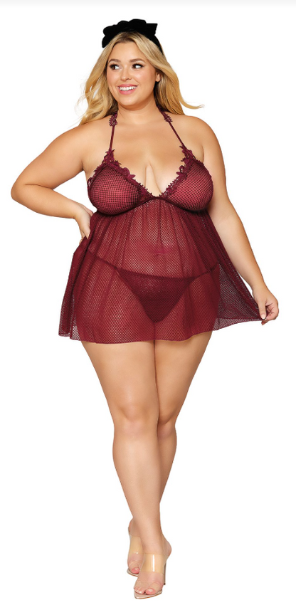 Scarlet Siren Mesh Babydoll Lingerie Set
