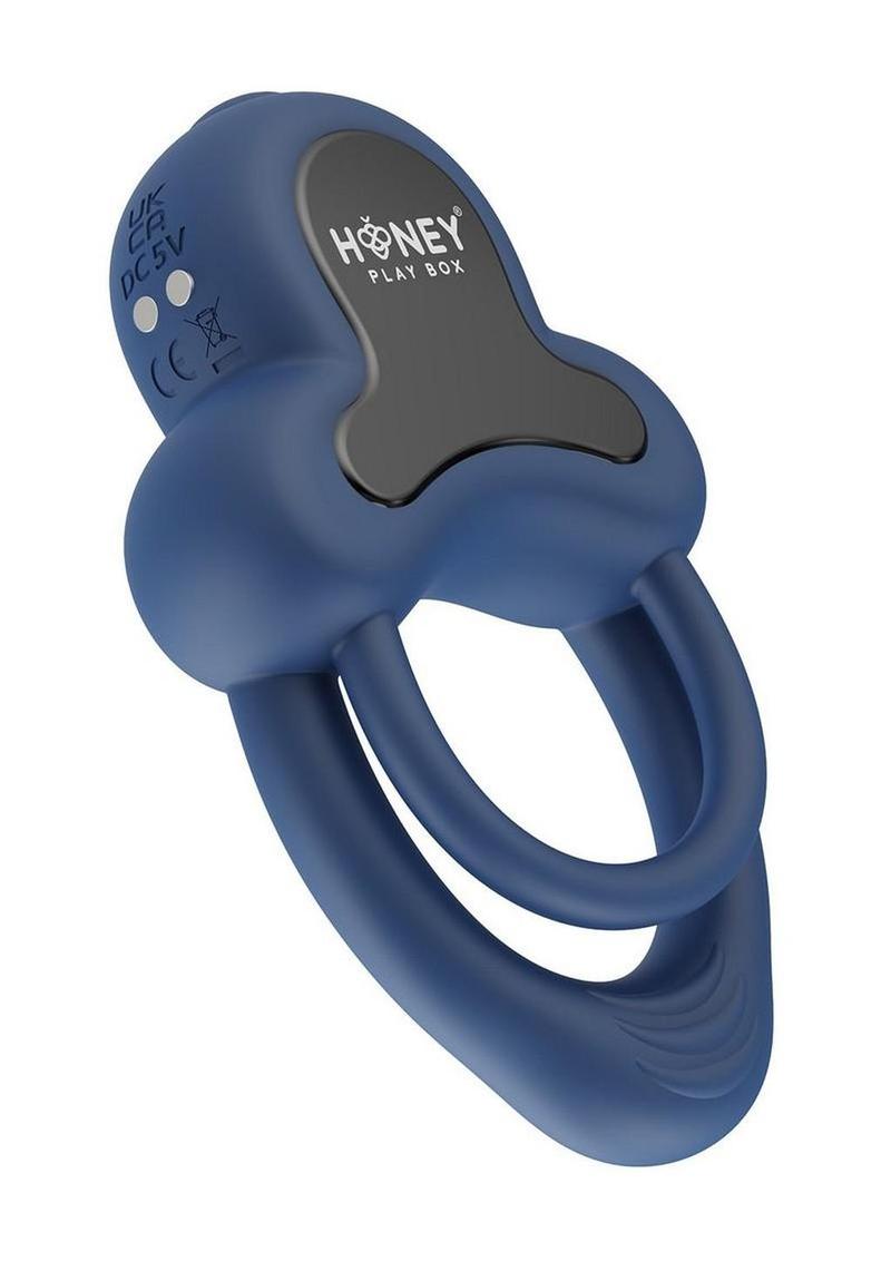 Anello App Control Vibrating Silicone Rechargeable C-Ring with Clitoral Stimulator