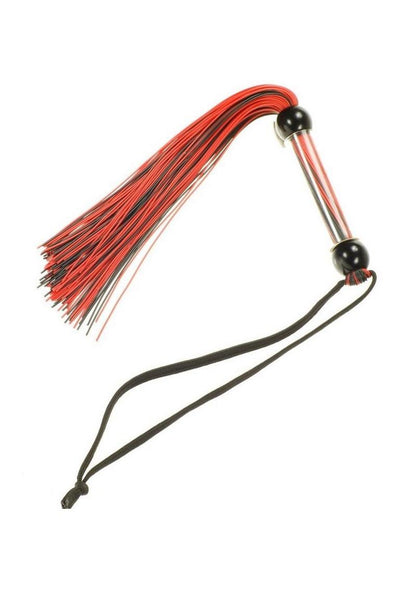 Tease & Please Silicone Flogger - Black/Red