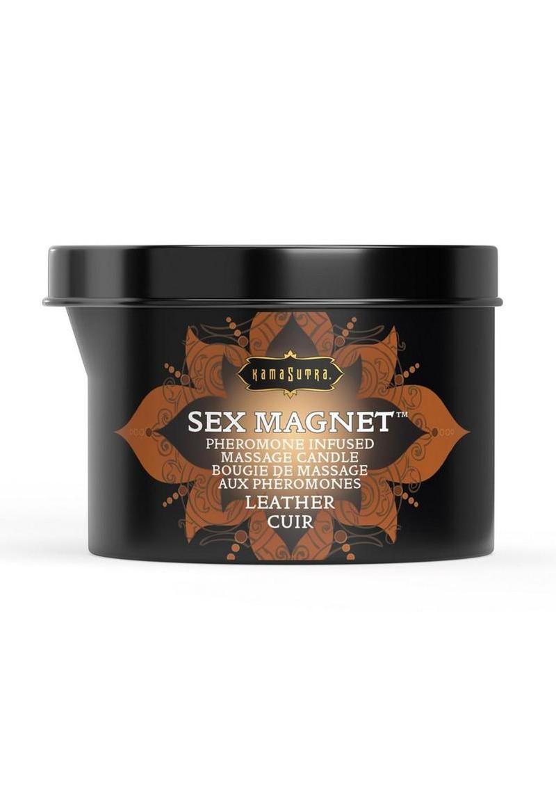 Kama Sutra Massage Candle with pour spout - Leather - Pheromone infused