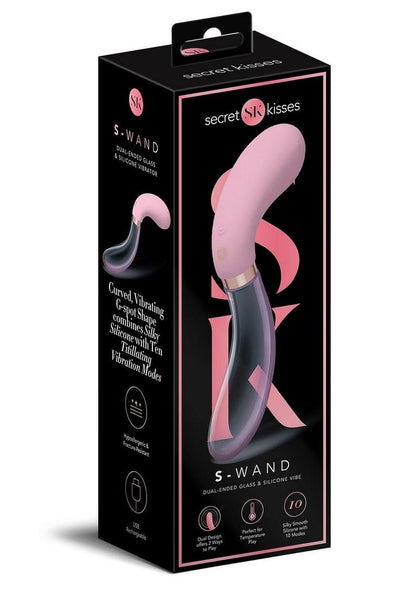 S-Shape Glass/Silicone Dual End Vibrator - ONE LEFT